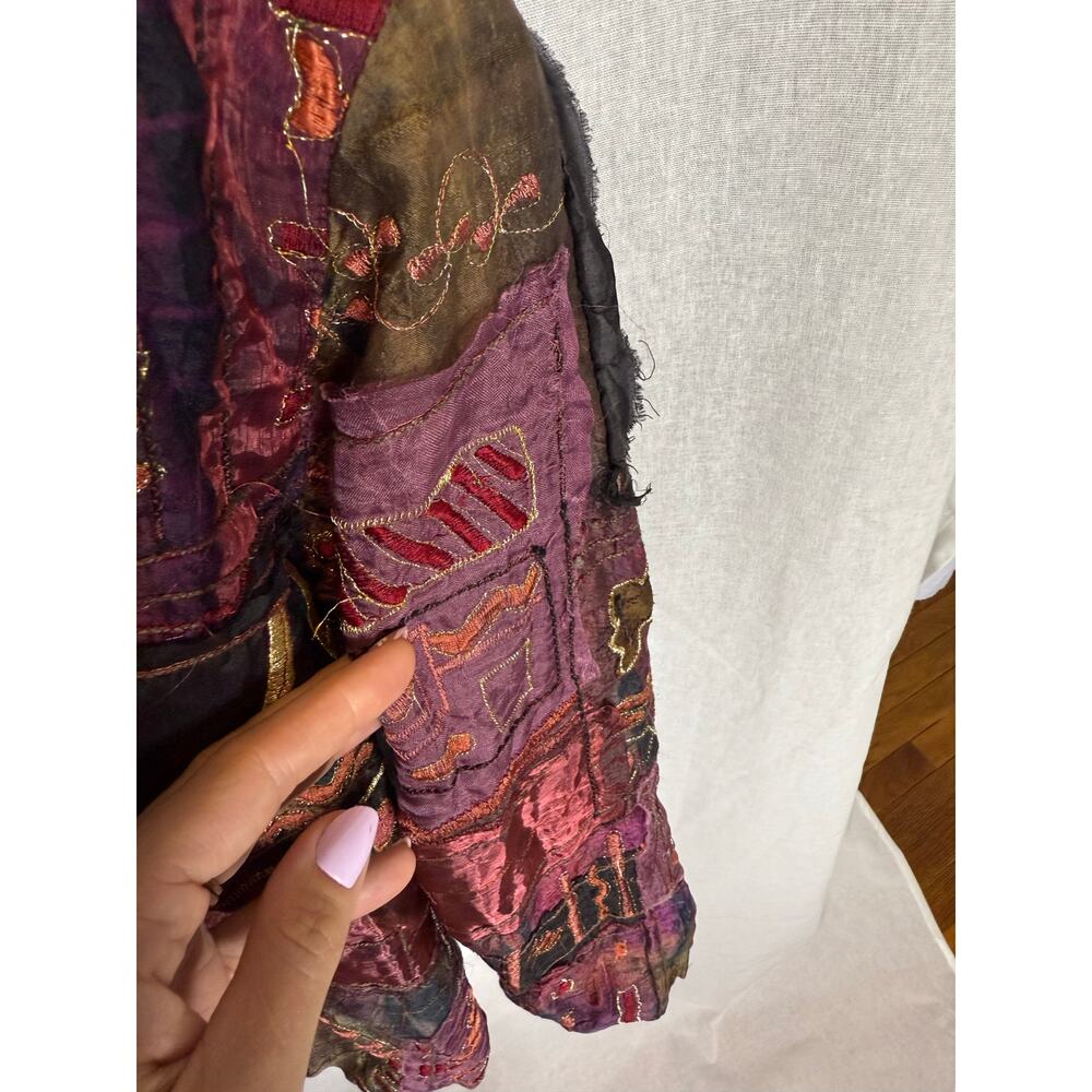 Chico Jacket Blazer Shacket Artsy Patchwork Boho … - image 4